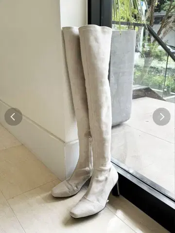 dazzlin dazzlin 싸이하이 슬림 부츠 미사용 새상품 아이보리