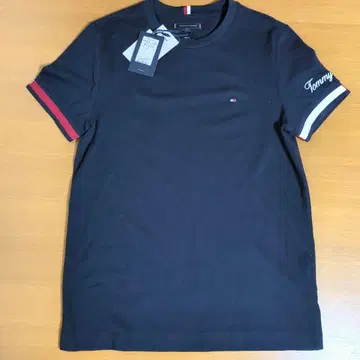 TOMMY HILFIGER 피케 플래그 커프 T셔츠 M사이즈/네이비
