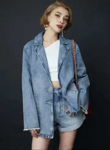 EVRIS 오버 사이즈 데님 자켓