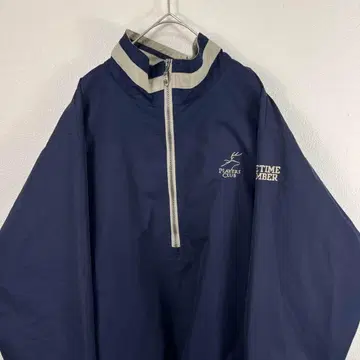 USA 구제 gear 하프 지퍼 나일론 재킷 네이비