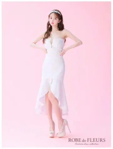 ROBE de FLEURS 자카드 튤 머메이드 세트 화이트 M