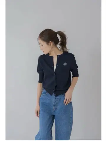 regleam 서클 로고 가디건 네이비 S