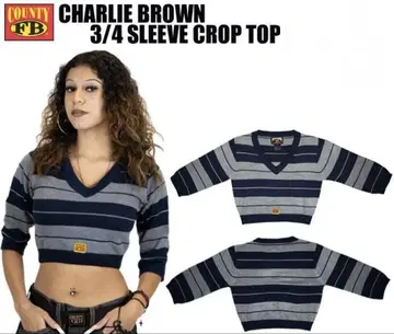 FB COUNT 3/4 SLEEVE CROP TOP