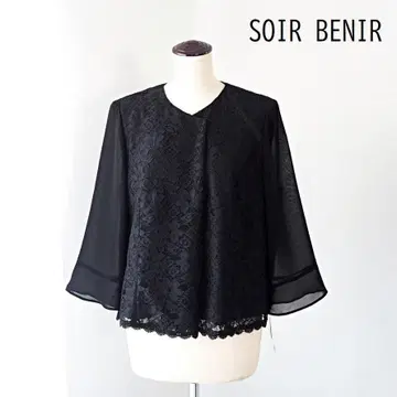 미사용 SOIR BENIR 도쿄 소와르 레이스 노카라 자켓 15