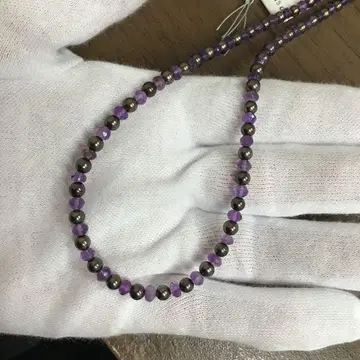 정가 27,500 자수정 펄 목걸이 45cm