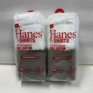 Hanes V넥 티셔츠 2매입 2개 세트