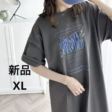 [새상품] Java 자바 피그먼트 가공 그래픽 원피스 차콜 그레이