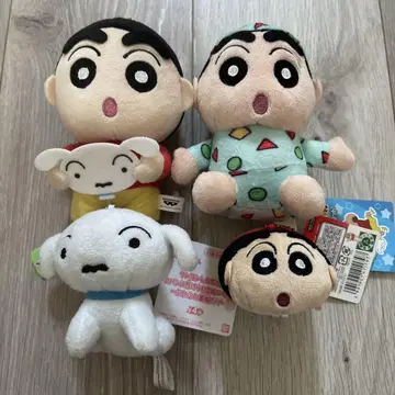 짱구는 못말려 봉제 인형 마스코트 짱구 흰둥이 4점