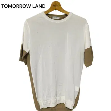 투모로우랜드 TOMORROWLAND 코튼 바이컬러 반팔 니트 M