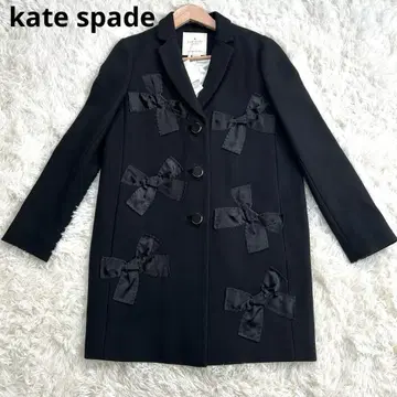[새상품] kate spade new york 울 코트 리본 블랙