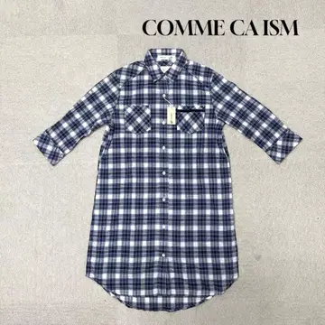 새상품 COMME CA ISM 셔츠 튜닉 7부 소매 M 사이즈 체크