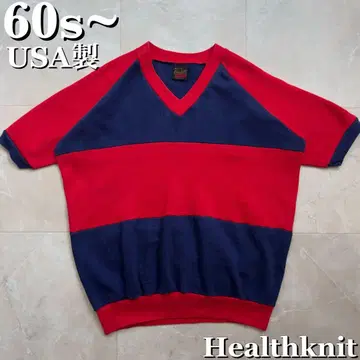 60s USA 투톤 래글런 반팔 맨투맨 보더 빈티지