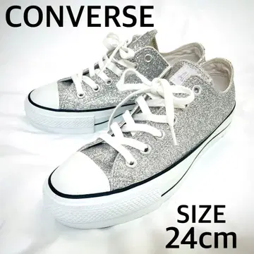 CONVERSE 컨버스 로우컷 실버글리터 라메 24cm