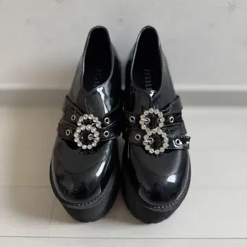 BUBBLES 더블 버클 통굽 로퍼 13cm