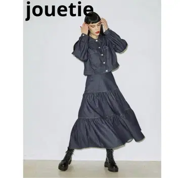 jouetie (쥬에티) 티어드 롱 스커트 (인디고) M 사이즈