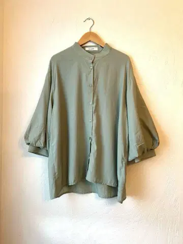 Wcloset 더블 클로젯 퍼프 슬리브 7부 소매 버튼 셔츠