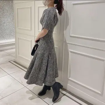 An MILLE 그레이 트위드 원피스