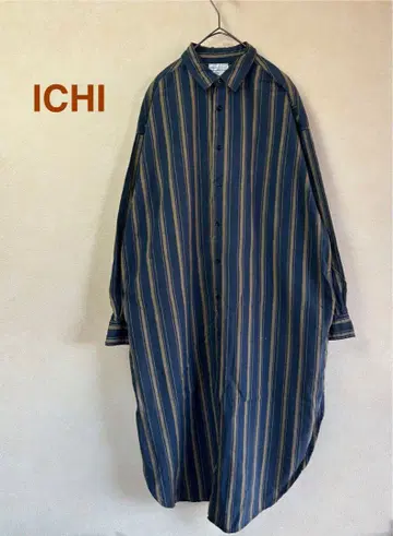 ichi 스트라이프 셔츠 원피스