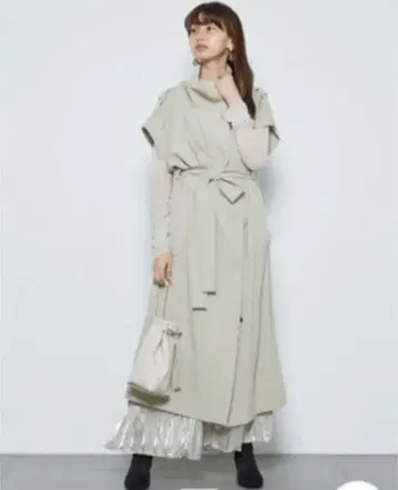 SNIDEL 스나이델 스탠드 카라 트렌치 베스트 베이지 새상품급