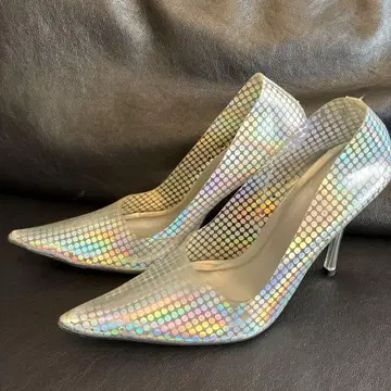 yello ULTRAGALAXYHEELS 실버 하이힐 23.5 클리어