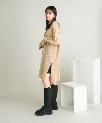 1631 KBF 스키퍼 레이스 원피스 베이지 오버 사이즈
