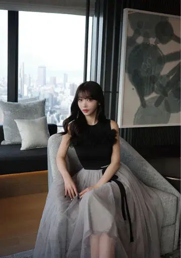 Riu Flower tulle docking knit dress