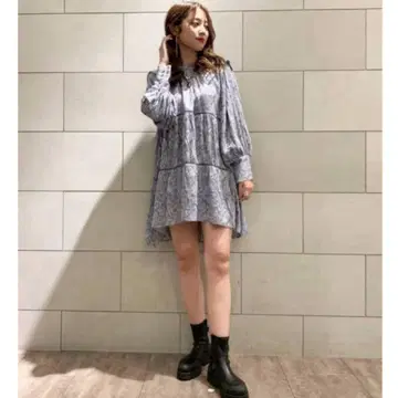 택 포함 새상품 JEANASIS 지나시스 페이즐리 무늬 튜닉 원피스
