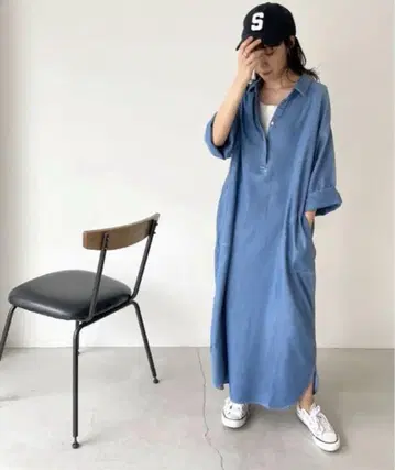 캐널진 스키퍼 데님 원피스