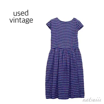 used vintage. 시어서커 빈티지 체크 원피스