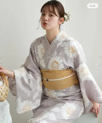 유카타 3세트 그레이 해바라기