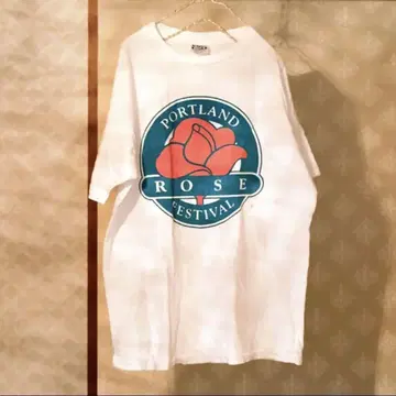 90년대 USA 제작 반팔 티셔츠 스크린스타즈 꽃무늬 장미 vintage