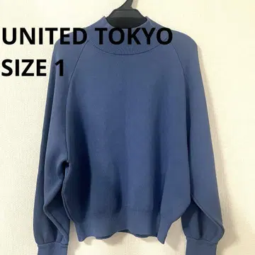 [ UNITED TOKYO ] 리브 소매 블루 니트 사이즈 1