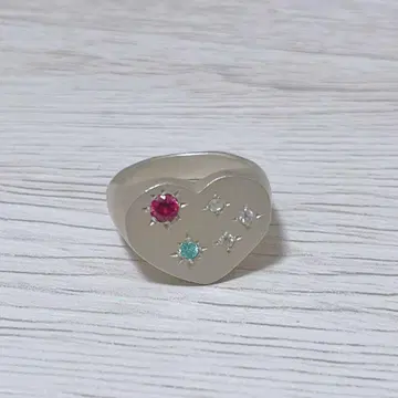 [오늘 중 삭제] nanai jewely 별 장식 하트 시그넷 반지