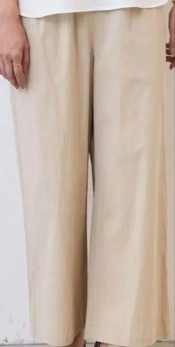 비어즐리 허리 리브 코튼 팬츠