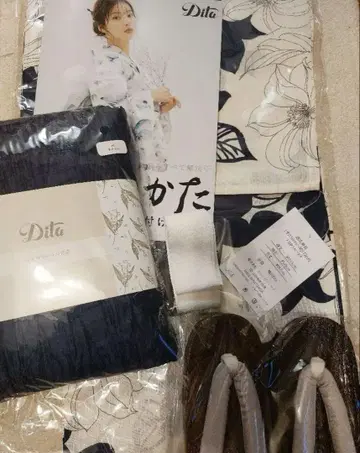 Dita 꽃무늬 유카타 오비 조리 세트