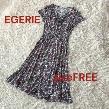 E 새상품급 에제리 긴 기장 저지 원피스 올 패턴 반팔