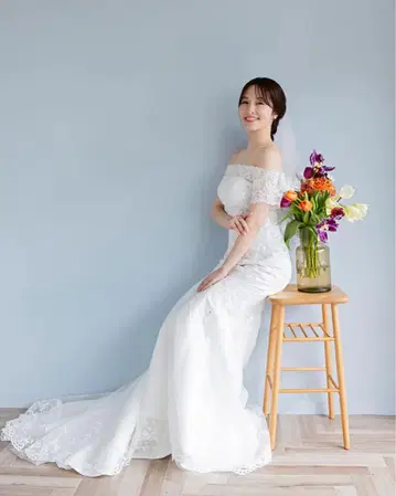 오프숄더 머메이드 드레스