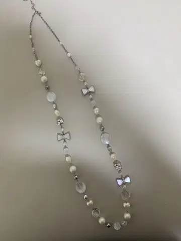TO BE CHIC 리본 모티브 펄 목걸이