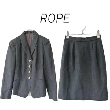 ROPE 로페 셋업 버블리 수트 골드 버튼 자켓 그레이