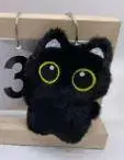 고양이 귀 봉제인형 검정색