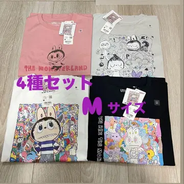 유니클로 팝마트 더 몬스터즈 라부부 티셔츠 M 4종 세트