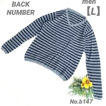 백넘버 BACK NUMBER 긴팔 상의 L 남성용 얇은 소재 V넥