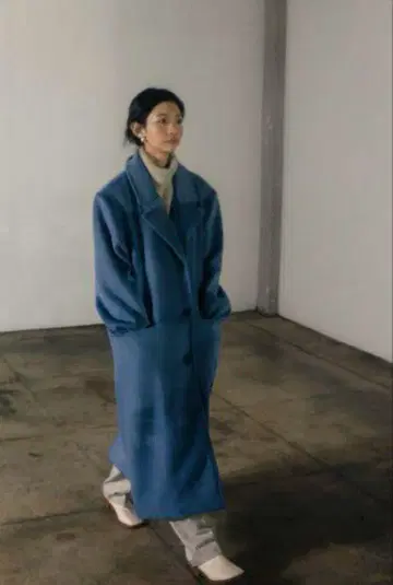 OHOTORO 오오토로 롱 체스터 코트 블루