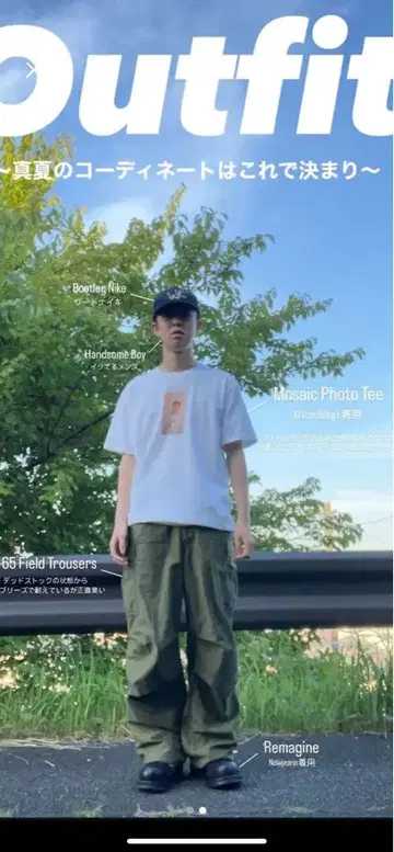 토모야의 생활 Mosaic Photo Tee 24ss [white]