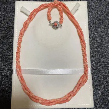 핑크 코랄 다중 목걸이