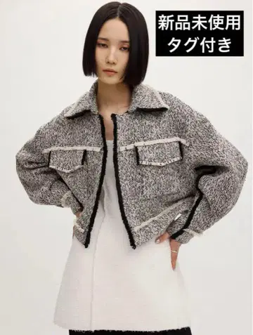 [새상품] AMERI FRINGE TWEED SHORT JACKET