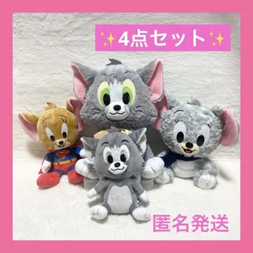 톰과 제리 톰 제리 태피 흑백 톰 봉제 인형 4점 세트