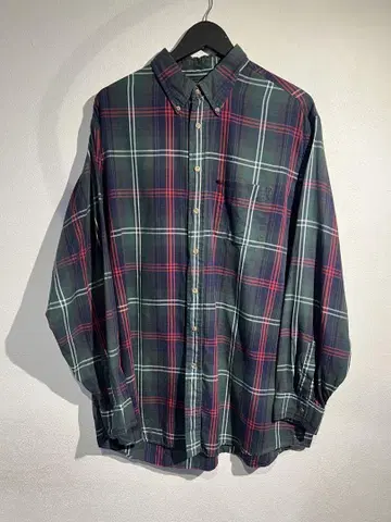 80년대 L.L.Bean 체크 셔츠 롱 슬리브 긴팔
