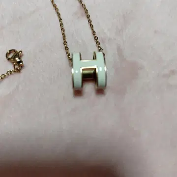 H형 펜던트 목걸이 화이트 골드
