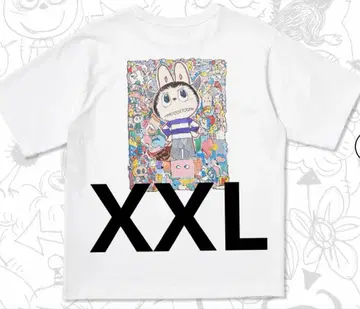라부부 유니클로 콜라보 T셔츠 POP MART UT XXL 화이트